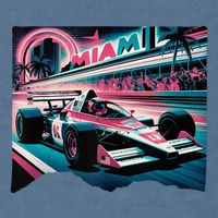 Formula Racing Open Wheel Car Retro Miami Circuit Usa Flag Garment-Dyed Sweatshirt