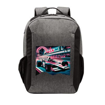 Formula Racing Open Wheel Car Retro Miami Circuit Usa Flag Vector Backpack