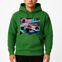 Formula Racing Open Wheel Car Retro Miami Circuit Usa Flag Hoodie