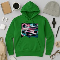 Formula Racing Open Wheel Car Retro Miami Circuit Usa Flag Hoodie