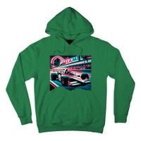 Formula Racing Open Wheel Car Retro Miami Circuit Usa Flag Tall Hoodie