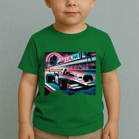 Formula Racing Open Wheel Car Retro Miami Circuit Usa Flag Toddler T-Shirt