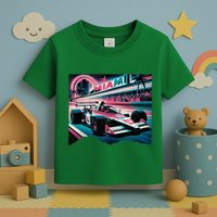 Formula Racing Open Wheel Car Retro Miami Circuit Usa Flag Toddler T-Shirt