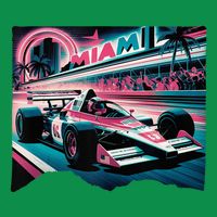 Formula Racing Open Wheel Car Retro Miami Circuit Usa Flag Toddler T-Shirt