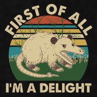 Funny Retro Opossum First Of All Im A Delight Ladies PosiCharge Tri-Blend Wicking Tank