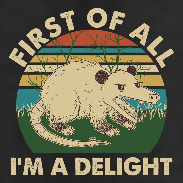 Funny Retro Opossum First Of All Im A Delight Cool Comfort Performance Bucket Hat