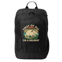 Funny Retro Opossum First Of All Im A Delight City Backpack