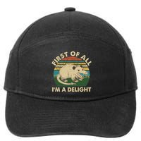 Funny Retro Opossum First Of All Im A Delight 7-Panel Snapback Hat
