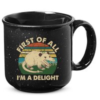 Funny Retro Opossum First Of All Im A Delight 15oz Campfire Ceramic Mug