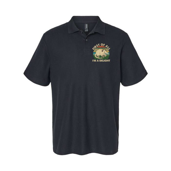 Funny Retro Opossum First Of All Im A Delight Polo