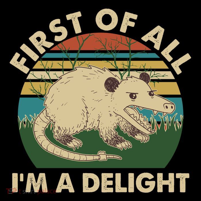Funny Retro Opossum First Of All Im A Delight Sustainable Beanie