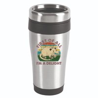 Funny Retro Opossum First Of All Im A Delight 16oz Travel Tumbler