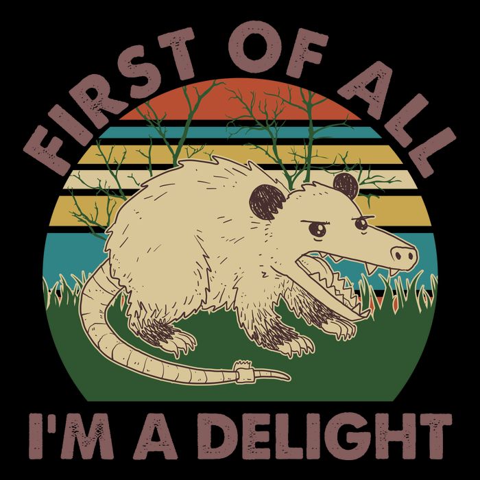 Funny Retro Opossum First Of All Im A Delight 16oz Travel Tumbler