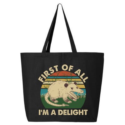 Funny Retro Opossum First Of All Im A Delight 25L Jumbo Tote