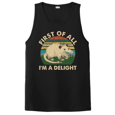 Funny Retro Opossum First Of All Im A Delight PosiCharge Competitor Tank