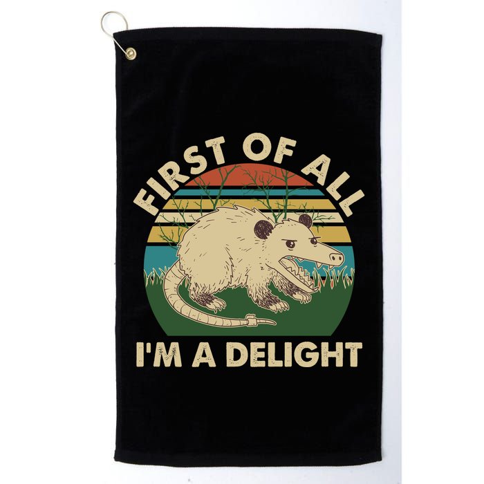 Funny Retro Opossum First Of All Im A Delight Golf Towel