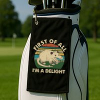 Funny Retro Opossum First Of All Im A Delight Golf Towel