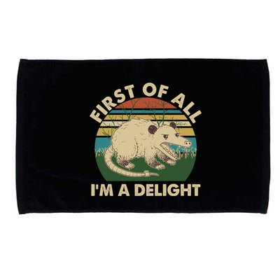 Funny Retro Opossum First Of All Im A Delight Microfiber Hand Towel