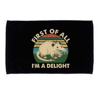 Funny Retro Opossum First Of All Im A Delight Microfiber Hand Towel