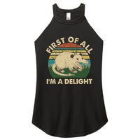 Funny Retro Opossum First Of All Im A Delight Women's Perfect Tri Rocker Tank