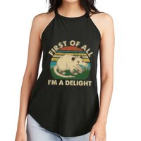 Funny Retro Opossum First Of All Im A Delight Women's Perfect Tri Rocker Tank