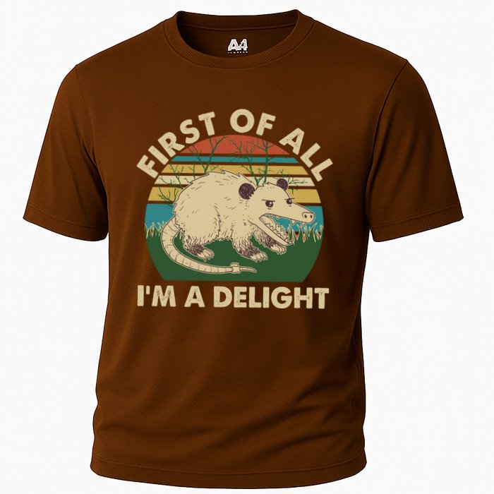 Funny Retro Opossum First Of All Im A Delight Performance Shirt