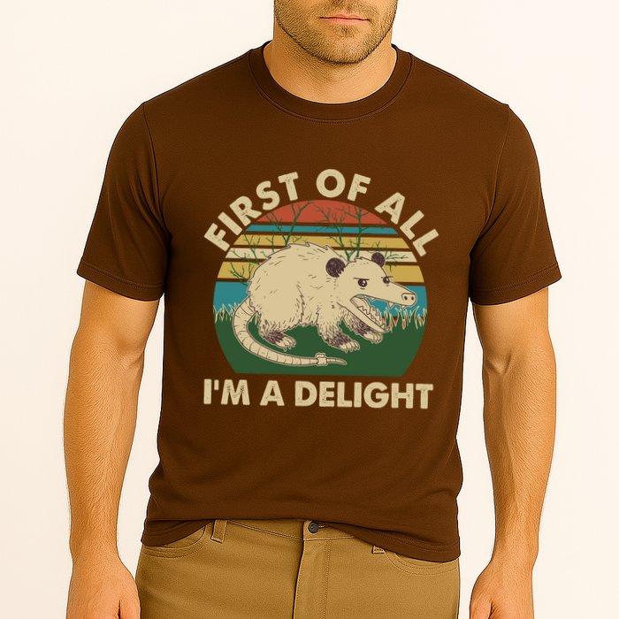 Funny Retro Opossum First Of All Im A Delight Performance Shirt