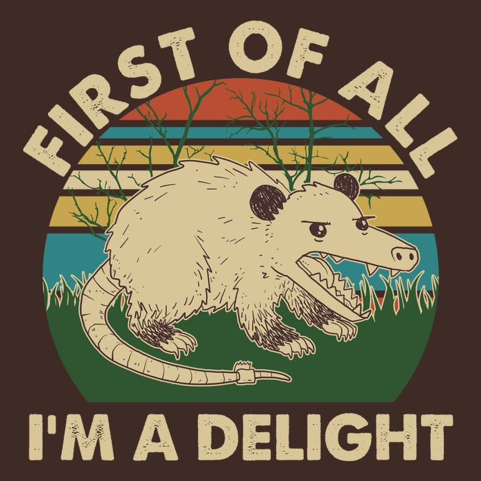 Funny Retro Opossum First Of All Im A Delight Performance Shirt