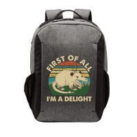 Funny Retro Opossum First Of All Im A Delight Vector Backpack