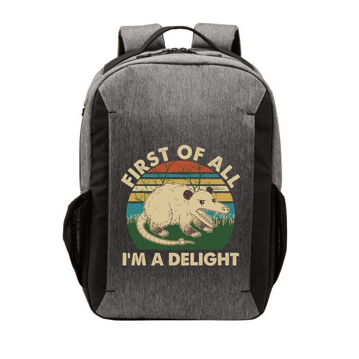 Funny Retro Opossum First Of All Im A Delight Vector Backpack
