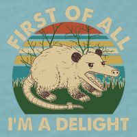 Funny Retro Opossum First Of All Im A Delight Sueded Cloud Jersey T-Shirt
