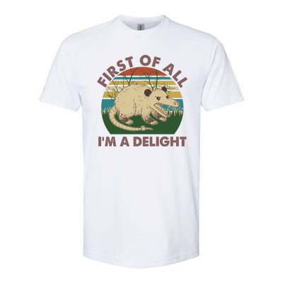 Funny Retro Opossum First Of All Im A Delight Softstyle CVC T-Shirt