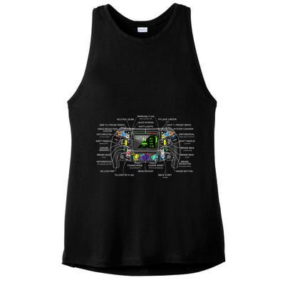 Formula Racing Open Wheel Car Fan Steering Wheel Explained Ladies PosiCharge Tri-Blend Wicking Tank
