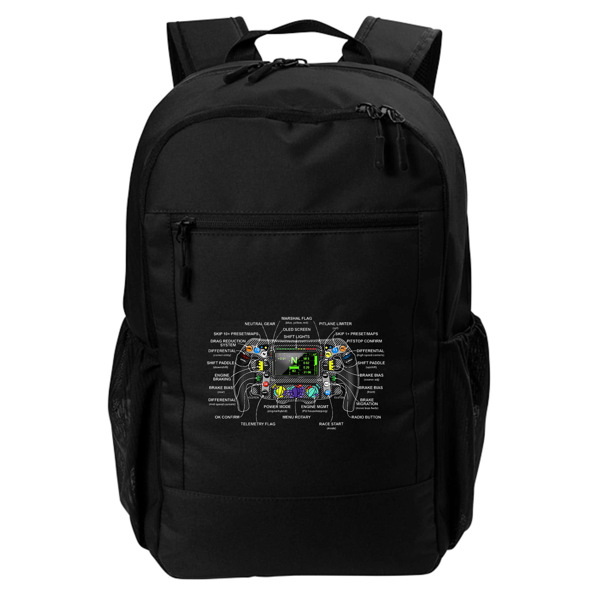 Formula Racing Open Wheel Car Fan Steering Wheel Explained Backpack