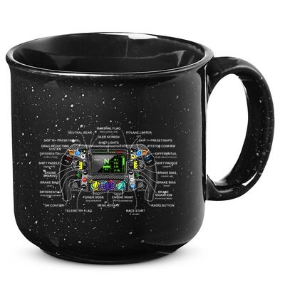 Formula Racing Open Wheel Car Fan Steering Wheel Explained 15oz Campfire Ceramic Mug