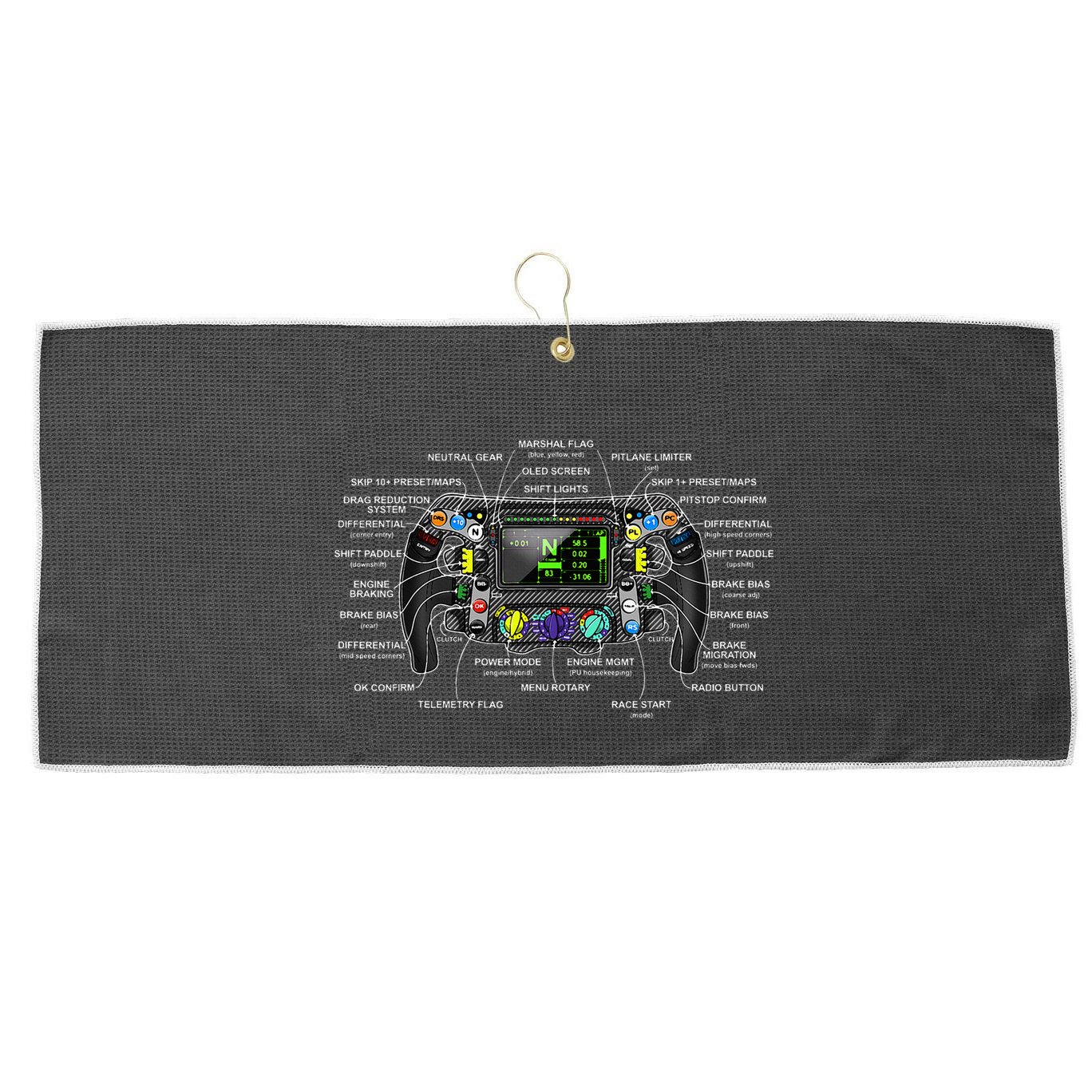 Formula Racing Open Wheel Car Fan Steering Wheel Explained Large Microfiber Waffle Golf Towel