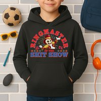 Funny Ringmaster Of The Shit Show The Show Must Go On Kids Hoodie
