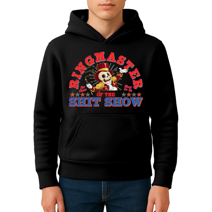 Funny Ringmaster Of The Shit Show The Show Must Go On Kids Hoodie