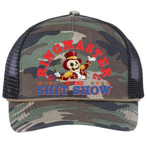 Funny Ringmaster Of The Shit Show The Show Must Go On Retro Rope Trucker Hat Cap