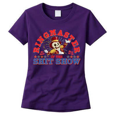 Funny Ringmaster Of The Shit Show The Show Must Go On Womens T-Shirt
