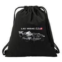 Formula Racing Open Wheel Car Las Vegas Circuit Usa Flag Drawstring Bag