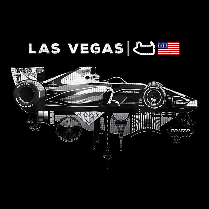 Formula Racing Open Wheel Car Las Vegas Circuit Usa Flag Drawstring Bag