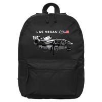 Formula Racing Open Wheel Car Las Vegas Circuit Usa Flag 16 in Basic Backpack