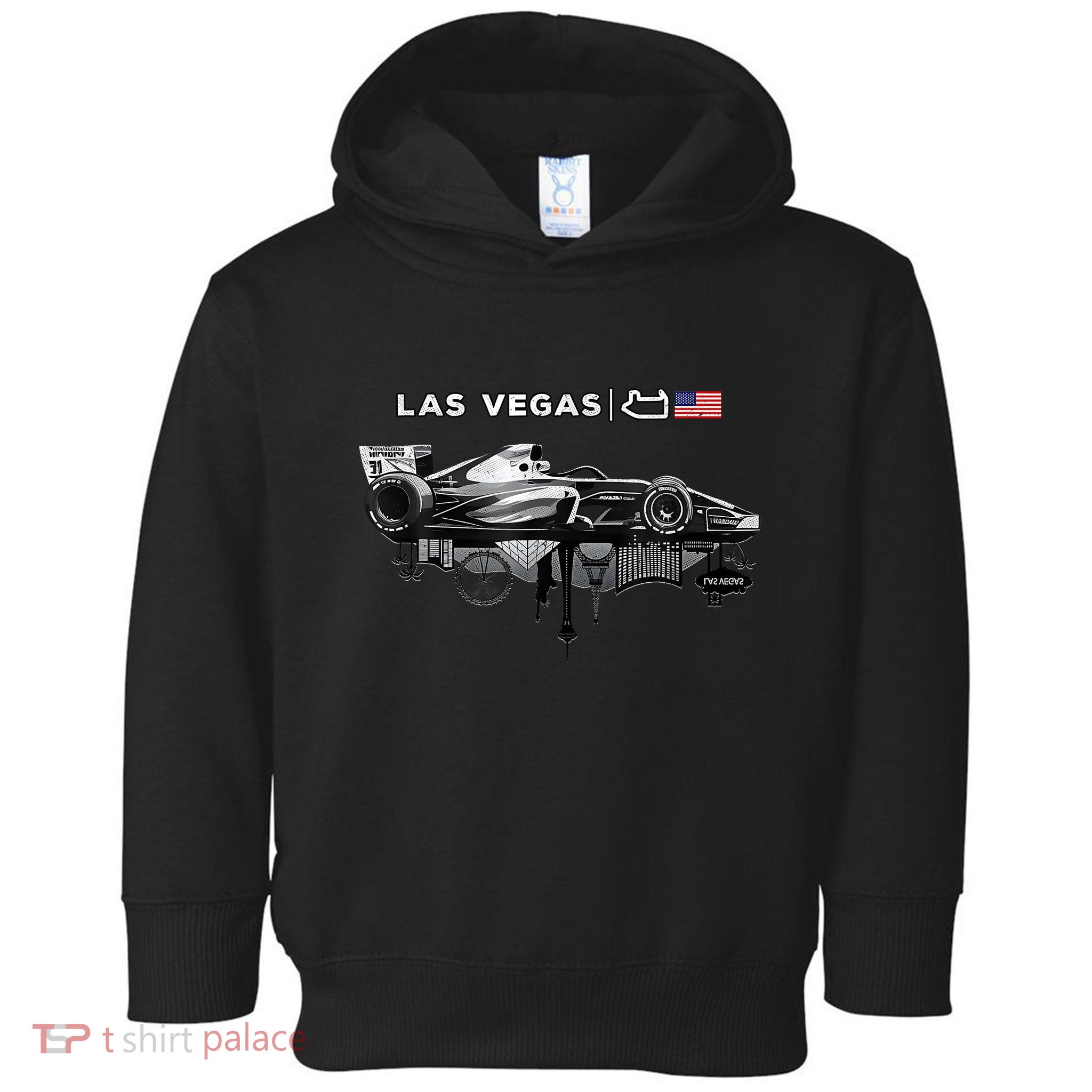 Formula Racing Open Wheel Car Las Vegas Circuit Usa Flag Toddler Hoodie