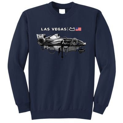 Formula Racing Open Wheel Car Las Vegas Circuit Usa Flag Tall Sweatshirt