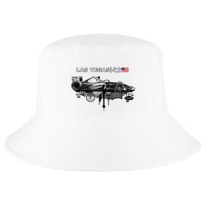 Formula Racing Open Wheel Car Las Vegas Circuit Usa Flag Cool Comfort Performance Bucket Hat