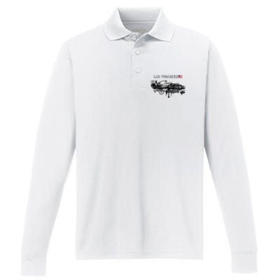 Formula Racing Open Wheel Car Las Vegas Circuit Usa Flag Performance Long Sleeve Polo