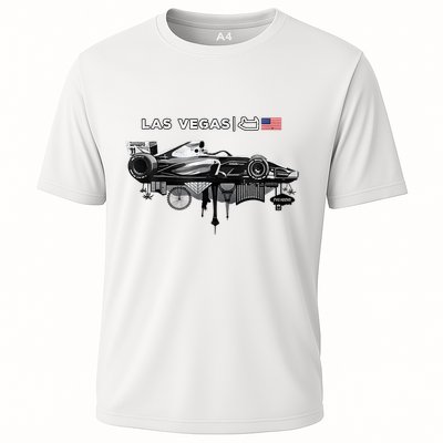 Formula Racing Open Wheel Car Las Vegas Circuit Usa Flag Performance Shirt