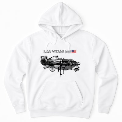 Formula Racing Open Wheel Car Las Vegas Circuit Usa Flag Hoodie