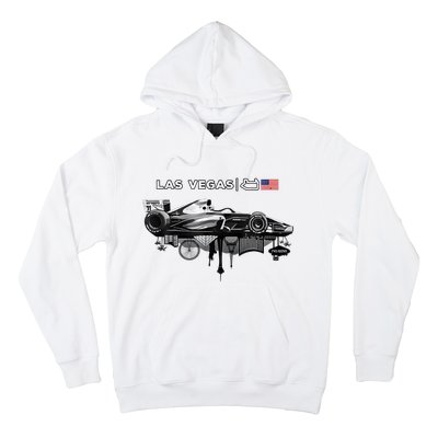 Formula Racing Open Wheel Car Las Vegas Circuit Usa Flag Hoodie